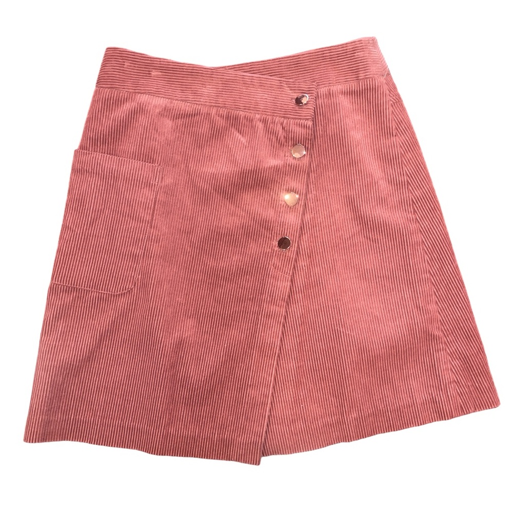 Lily - corduroy, mini skirt rose gold buttons XS sample piece!!